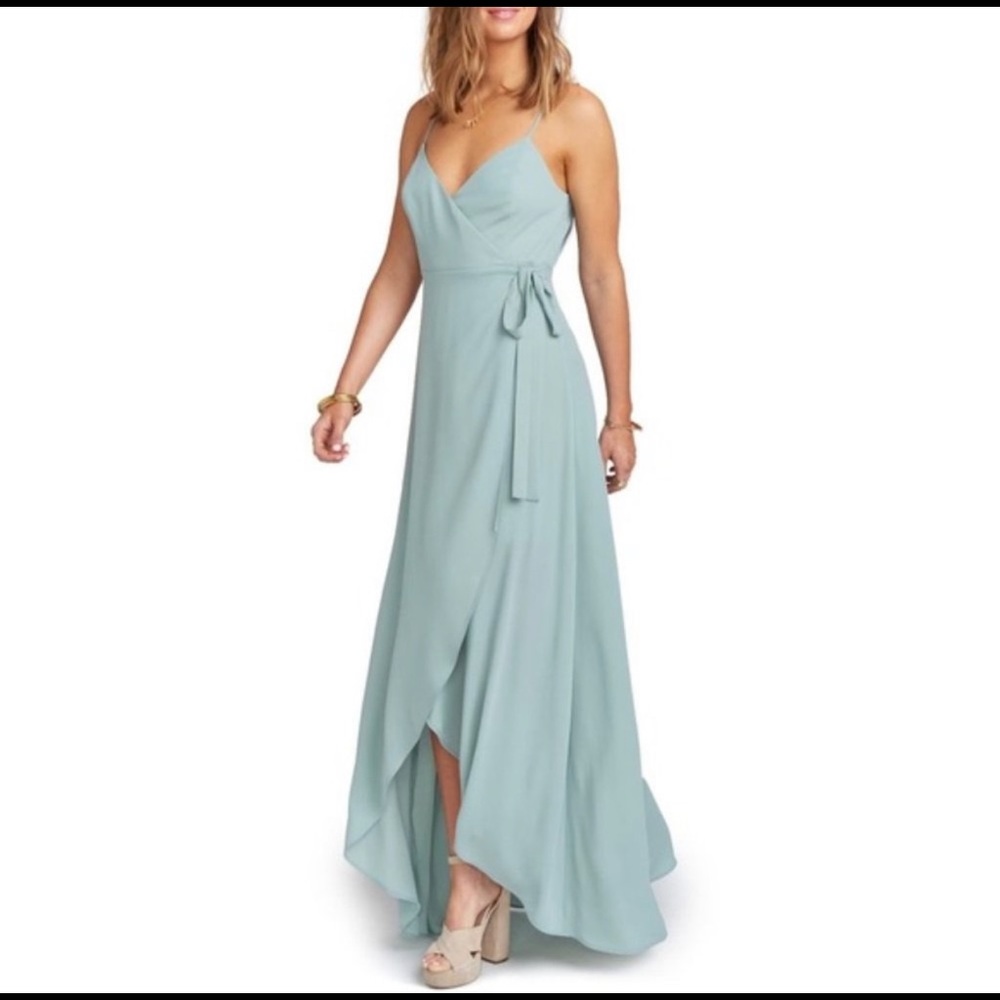 Show Me Your MUMU Mariah Wrap dress Silver Sage XL